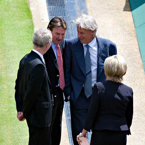 Photo of Bjorn Borg, John McEnroe and Jimmy Connors at the 2007 Wimbledon Championship Finals