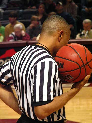 Basketball Referee before MSU game