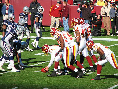 Redskins-Cowboys at the line of scrimmage